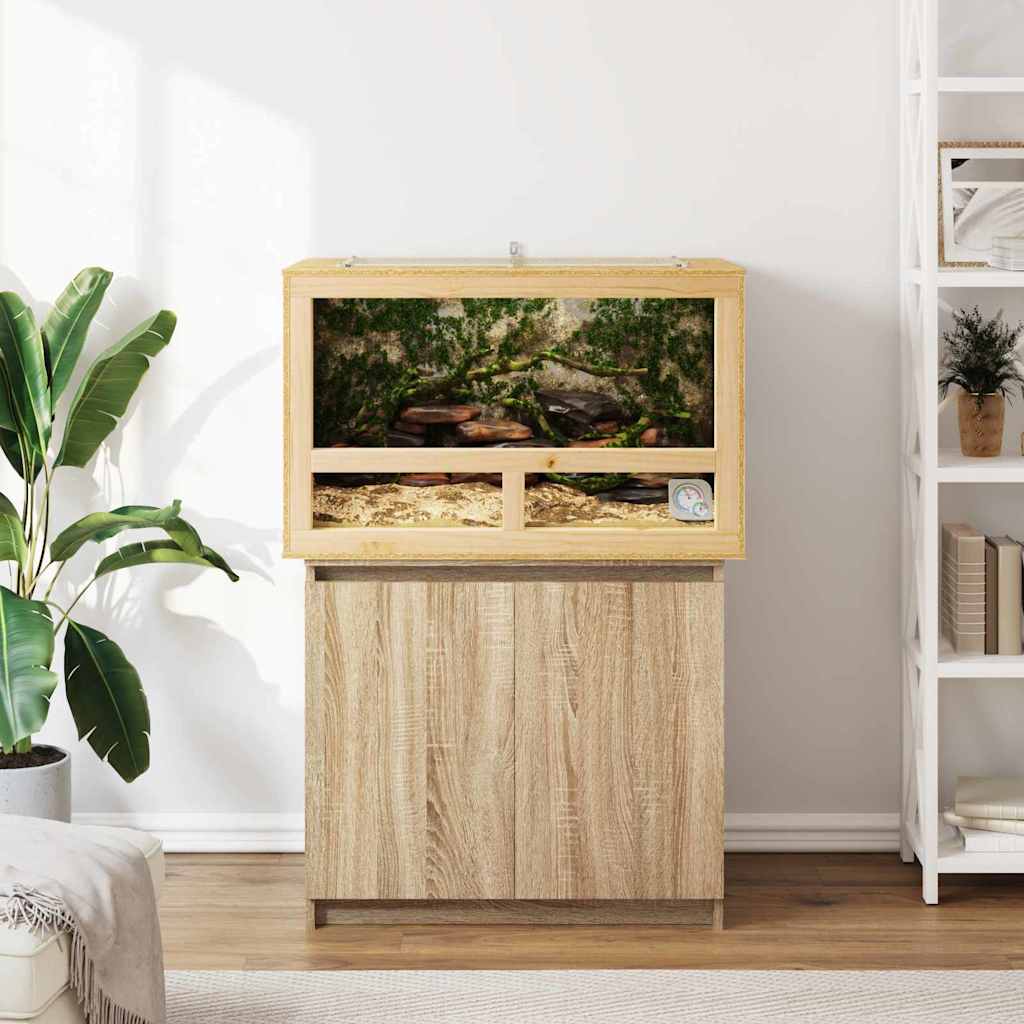 vidaXL Terrarium Brązowy 80 x 50 x 50 cm OSB