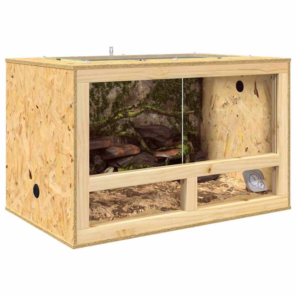 vidaXL Terrarium Brązowy 80 x 50 x 50 cm OSB