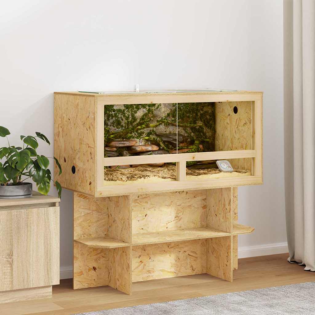 vidaXL Terrarium Brązowy 100 x 50 x 50 cm OSB