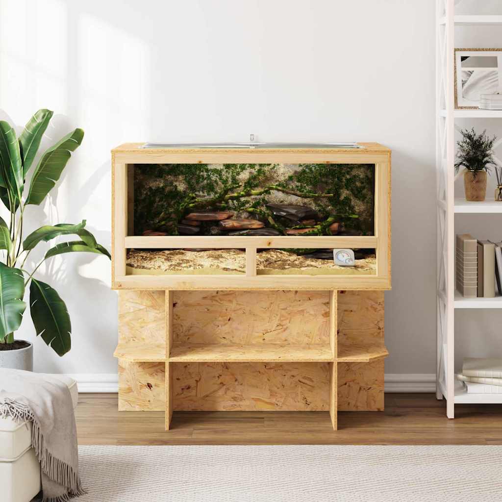 vidaXL Terrarium Brązowy 100 x 50 x 50 cm OSB