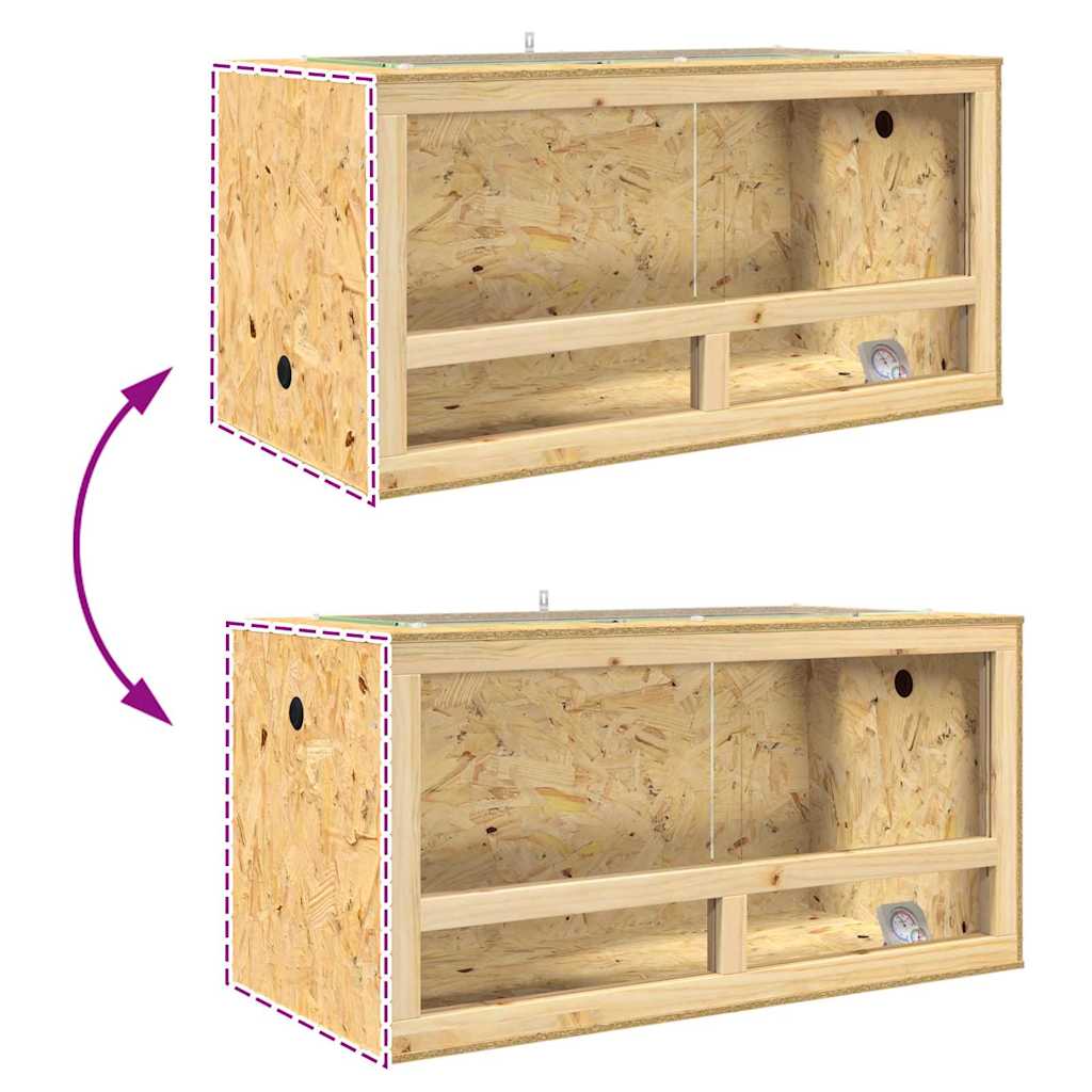 vidaXL Terrarium Brązowy 100 x 50 x 50 cm OSB