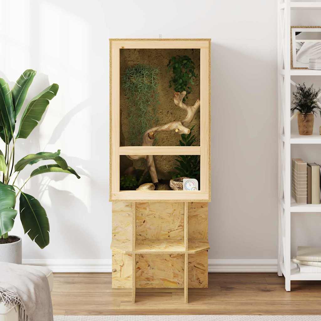 vidaXL Terrarium Brązowy 50 x 50 x 80 cm OSB
