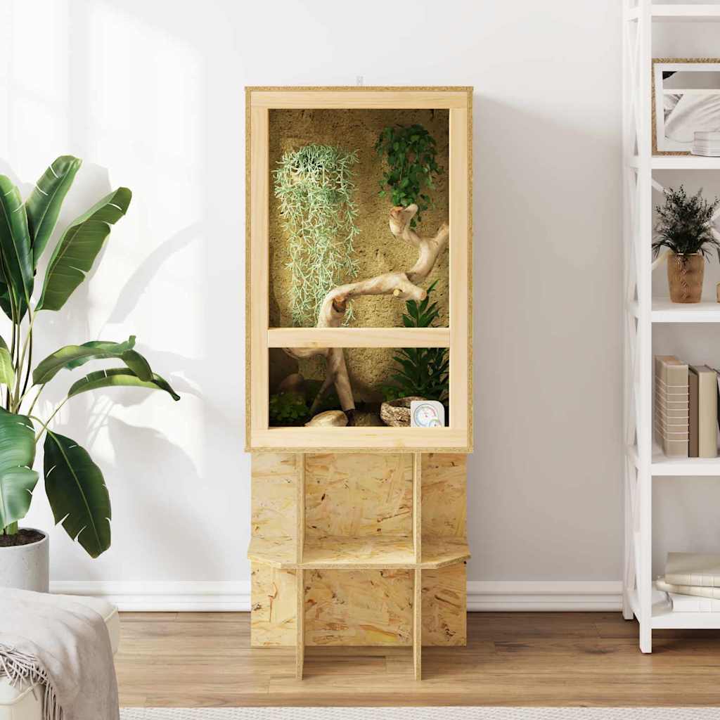 vidaXL Terrarium Brązowy 50 x 50 x 80 cm OSB