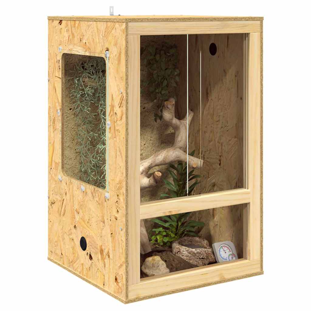 vidaXL Terrarium Brązowy 50 x 50 x 80 cm OSB