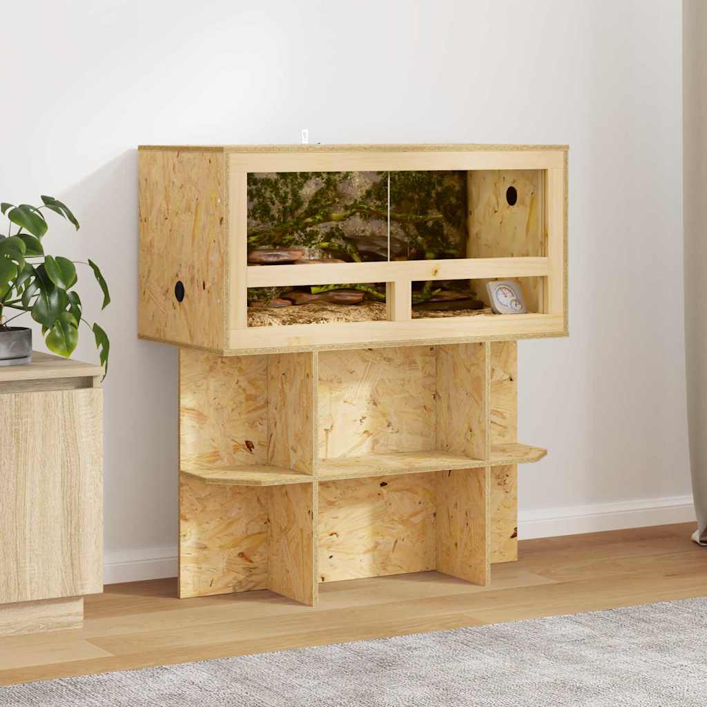 vidaXL Podstawa Terrarium z półką Brązowy 80 x 40 x 50 cm OSB