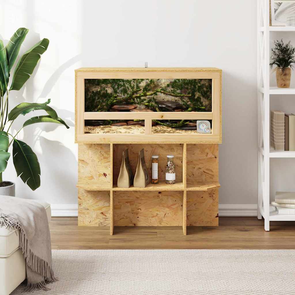 vidaXL Podstawa Terrarium z półką Brązowy 80 x 40 x 50 cm OSB