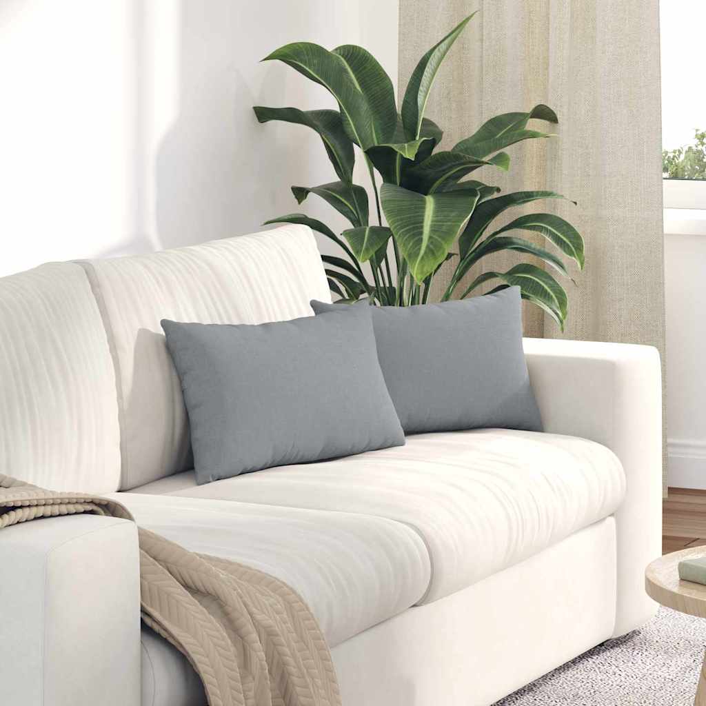 vidaXL Poduszki na sofę 2 pcs Jasnoszary 50 x 30 cm tkanina
