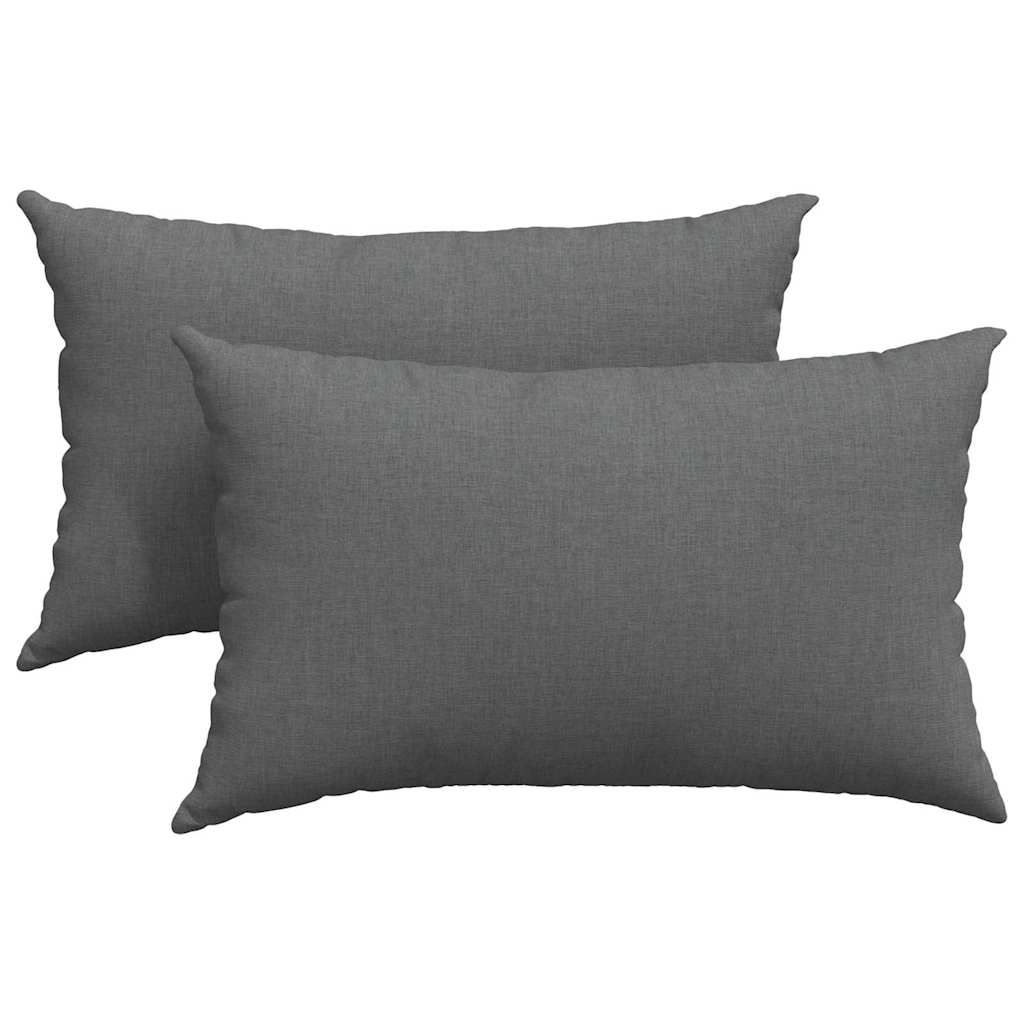 vidaXL Poduszki na sofę 2 pcs Ciemnoszary 50 x 30 cm tkanina