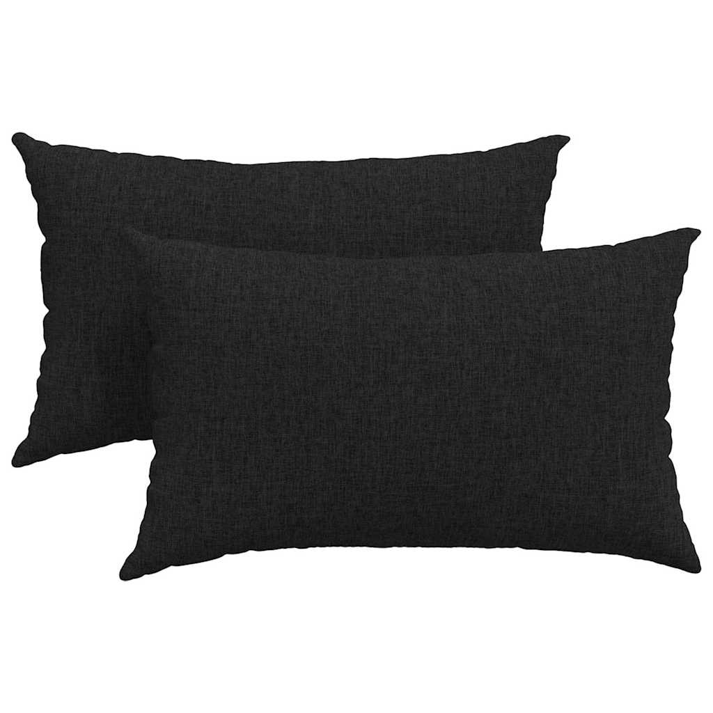 vidaXL Poduszki na sofę 2 pcs Czarny 50 x 30 cm tkanina