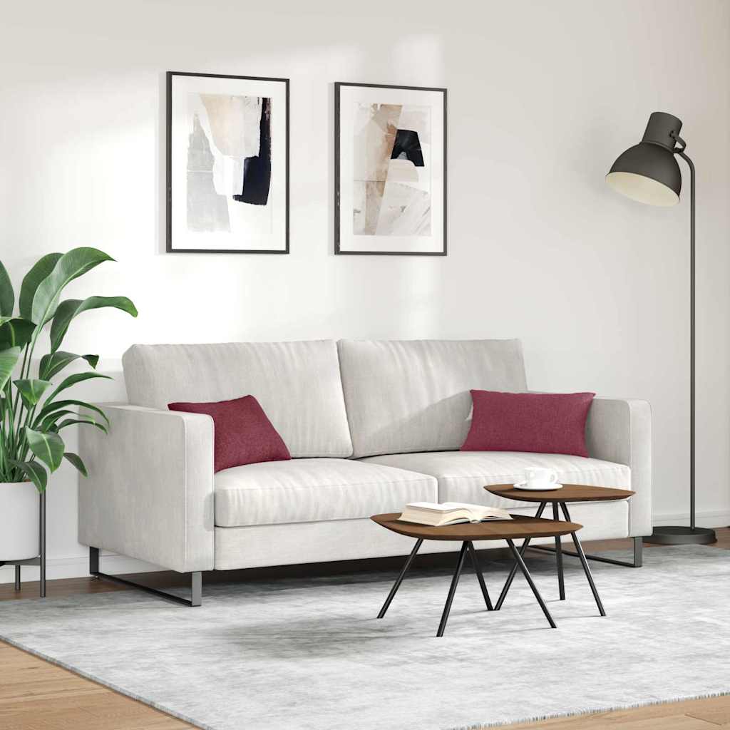 vidaXL Poduszki na sofę 2 pcs Czerwone wino 50 x 30 cm tkanina
