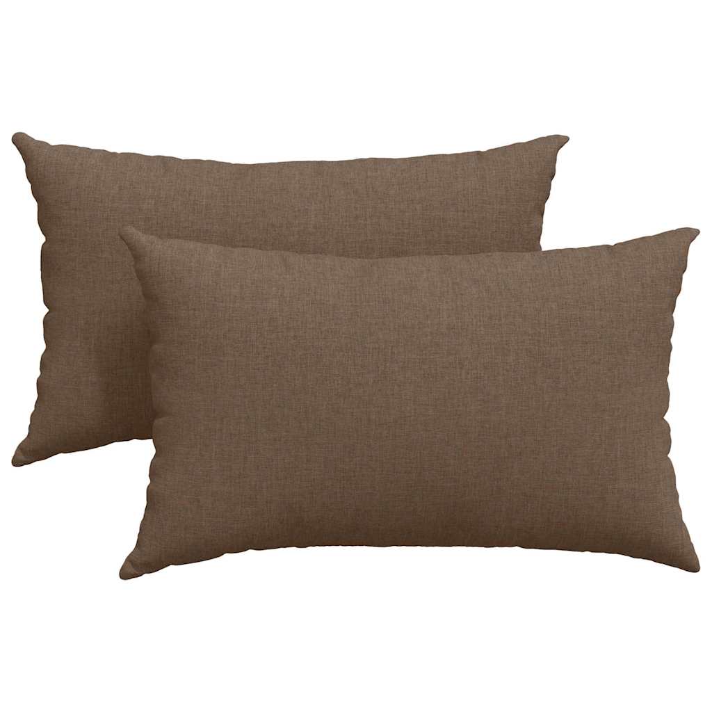 vidaXL Poduszki na sofę 2 pcs Brązowy 50 x 30 cm tkanina