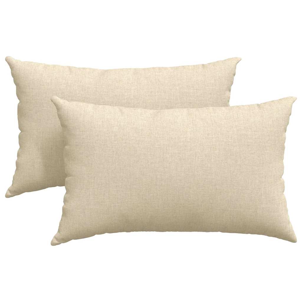 vidaXL Poduszki na sofę 2 pcs Kremowy 50 x 30 cm tkanina