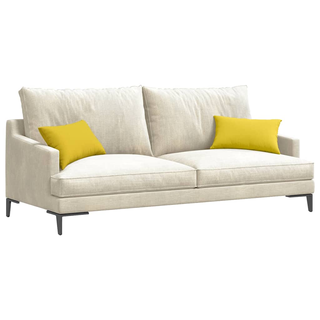 vidaXL Poduszki na sofę 2 pcs Jasnożółty 50 x 30 cm tkanina