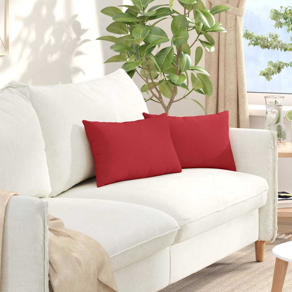 vidaXL Poduszki na sofę 2 pcs Czerwony 50 x 30 cm tkanina
