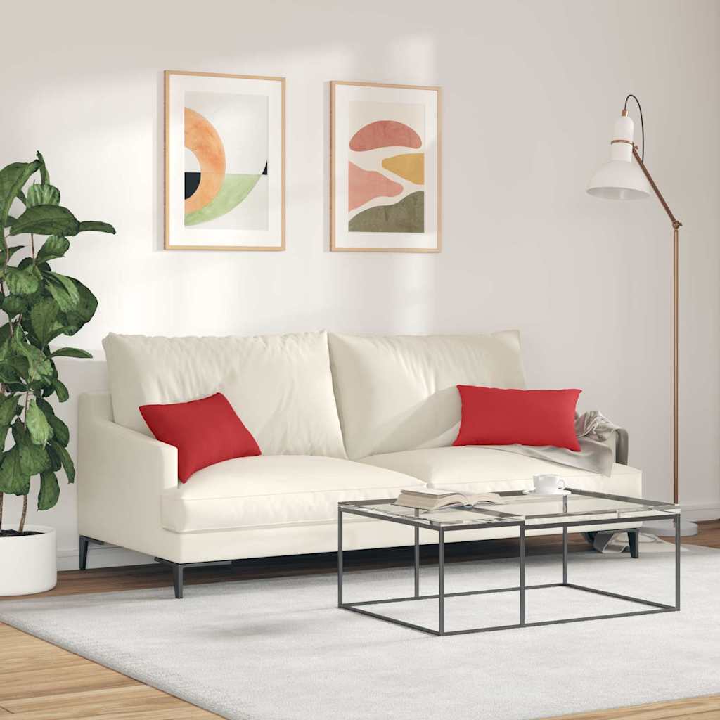 vidaXL Poduszki na sofę 2 pcs Czerwony 50 x 30 cm tkanina