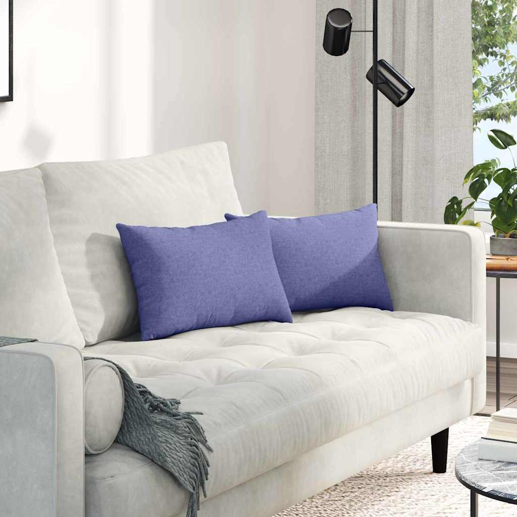 vidaXL Poduszki na sofę 2 pcs Niebieski dżins 50 x 30 cm tkanina