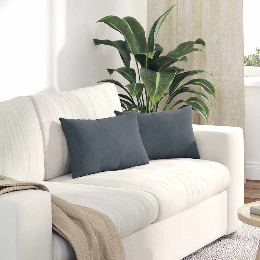 vidaXL Poduszki na sofę 2 pcs ciemno szary 50 x 30 cm
