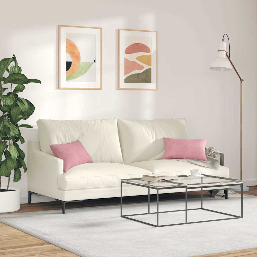 vidaXL Poduszki na sofę 2 pcs Różowy 50 x 30 cm Tkanina sztruksowa