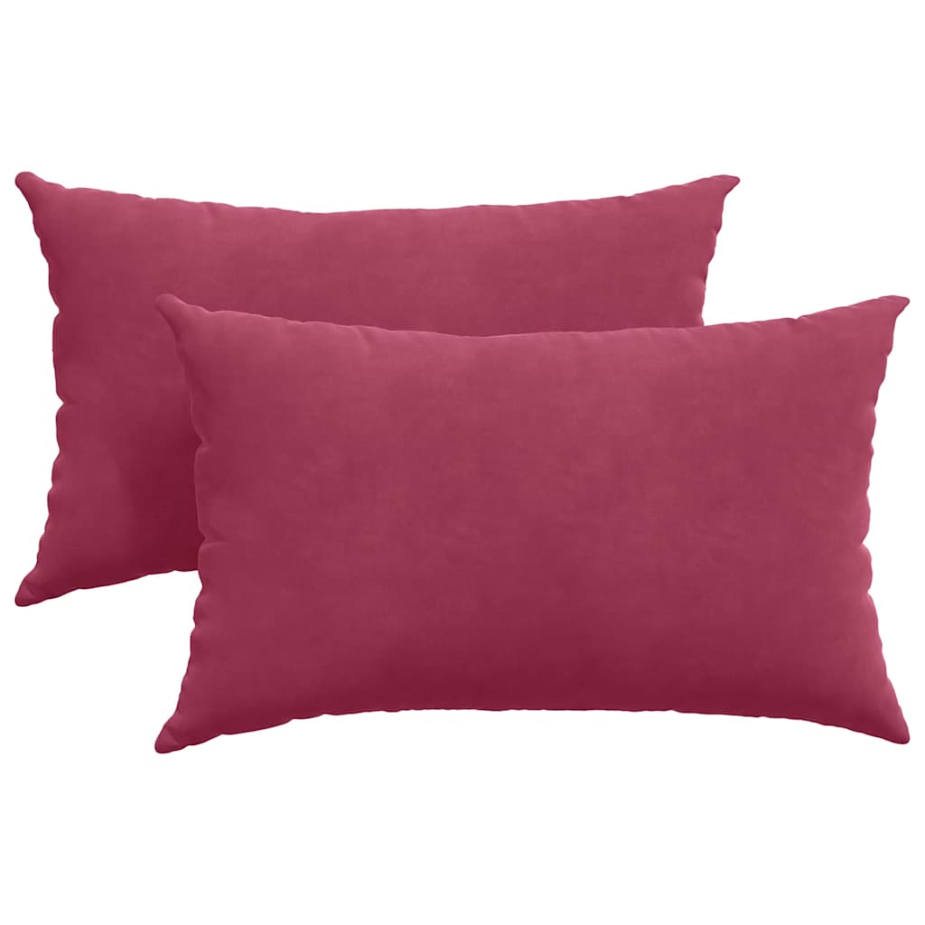 vidaXL Poduszki na sofę 2 pcs czerwone wino 50 x 30 cm