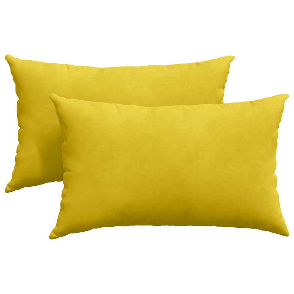 vidaXL Poduszki na sofę 2 pcs Żółty 50 x 30 cm Tkanina sztruksowa
