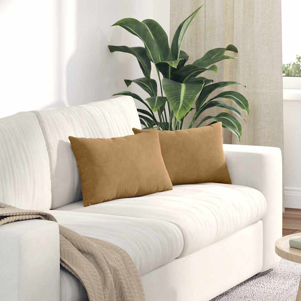 vidaXL Poduszki na sofę 2 pcs Brązowy 50 x 30 cm Tkanina sztruksowa