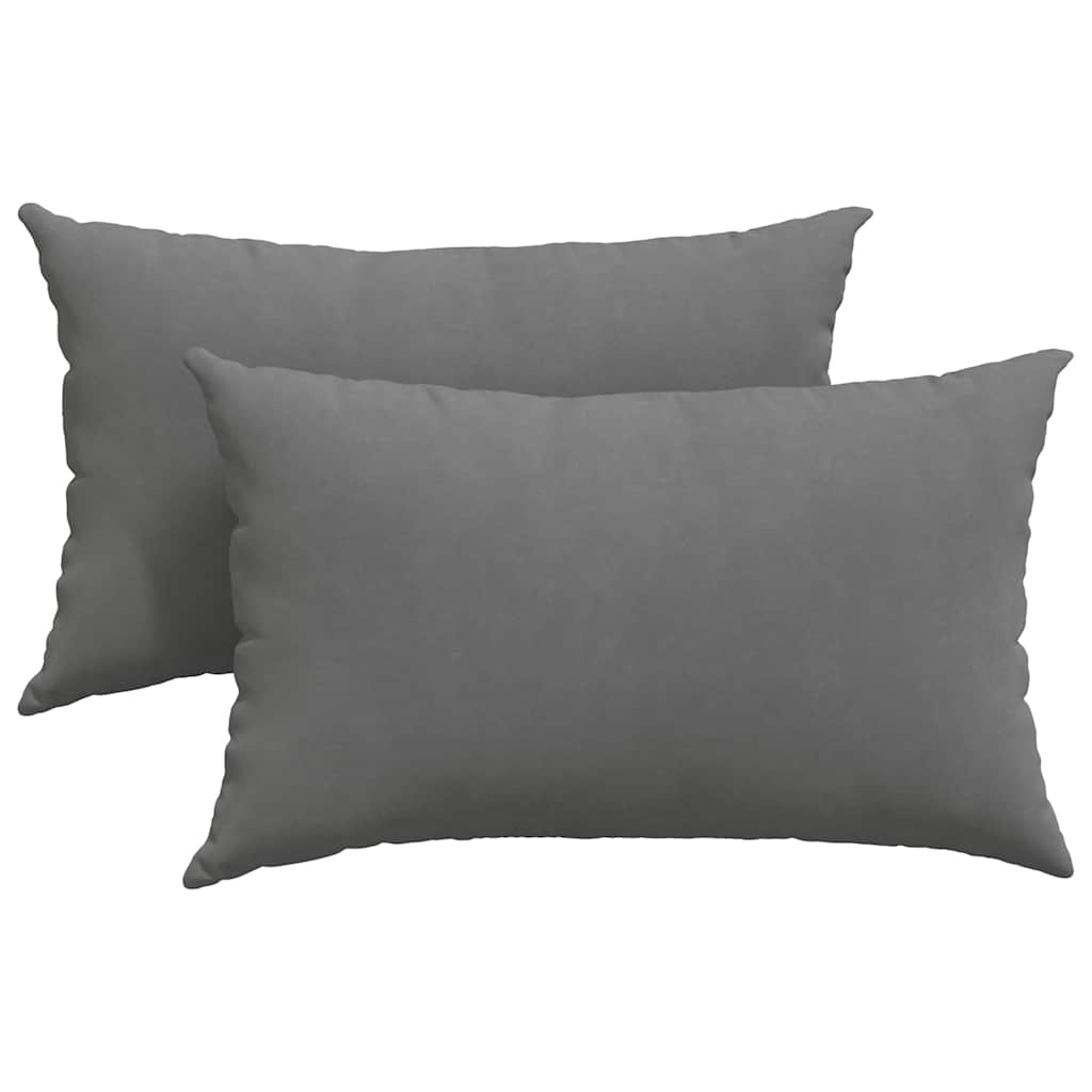 vidaXL Poduszki na sofę 2 pcs Ciemnoszary 50 x 30 cm tkanina