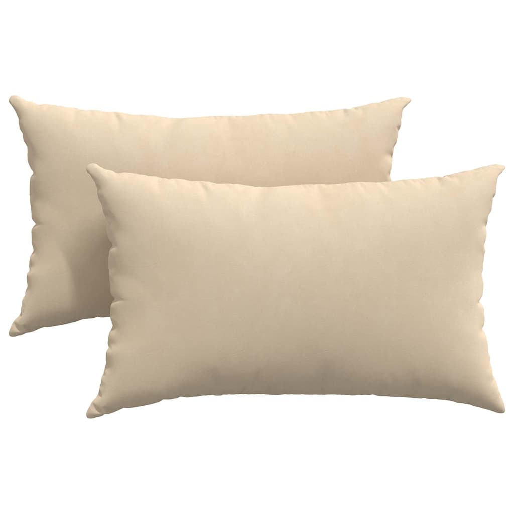 vidaXL Poduszki na sofę 2 pcs Kremowy 50 x 30 cm tkanina