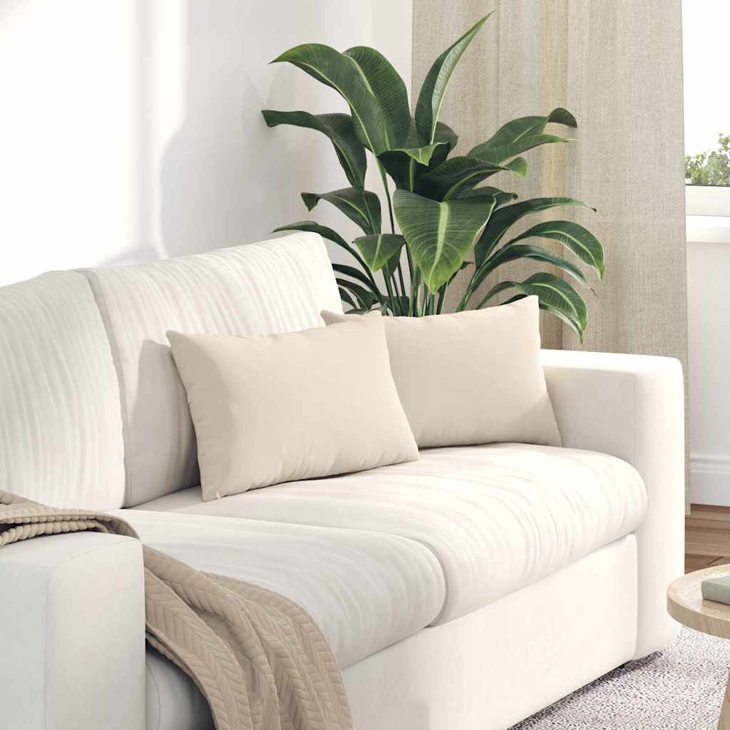 vidaXL Poduszki na sofę 2 pcs Beżowy 50 x 30 cm tkanina
