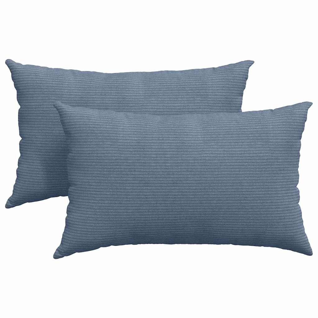 vidaXL Poduszki na sofę 2 pcs Niebieski 50 x 30 cm Tkanina sztruksowa
