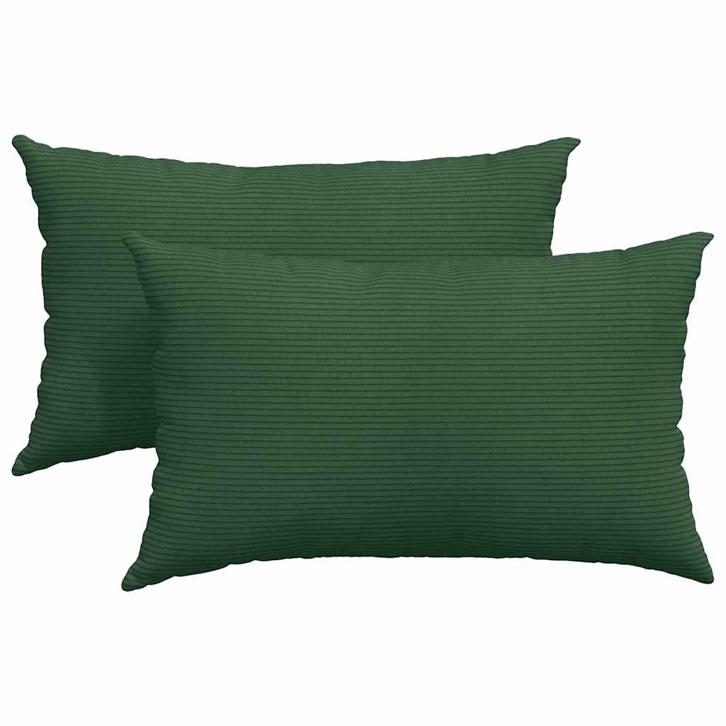 vidaXL Poduszki na sofę 2 pcs Ciemna zieleń 50 x 30 cm