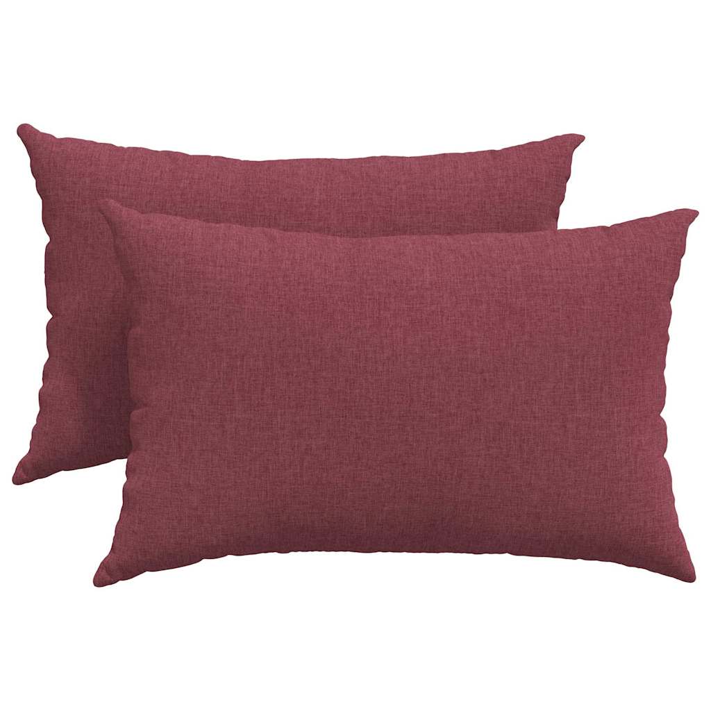 vidaXL Poduszki na sofę 2 pcs Czerwone wino 60 x 40 cm tkanina