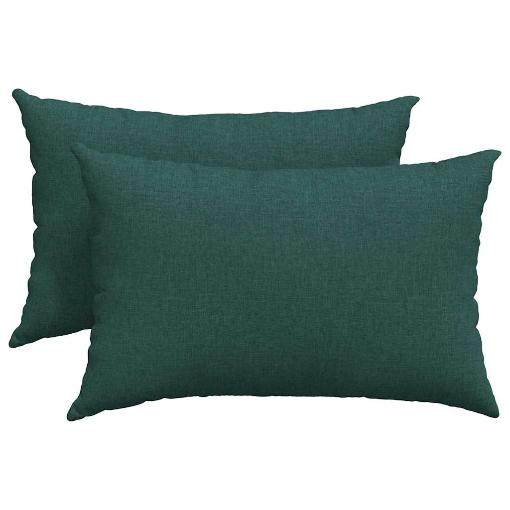 vidaXL Poduszki na sofę 2 pcs Ciemna zieleń 60 x 40 cm tkanina