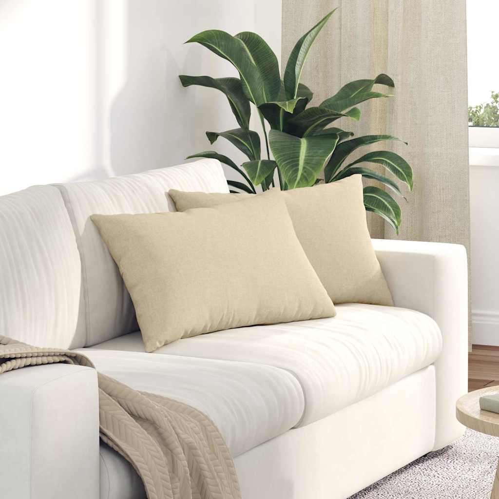 vidaXL Poduszki na sofę 2 pcs Kremowy 60 x 40 cm tkanina