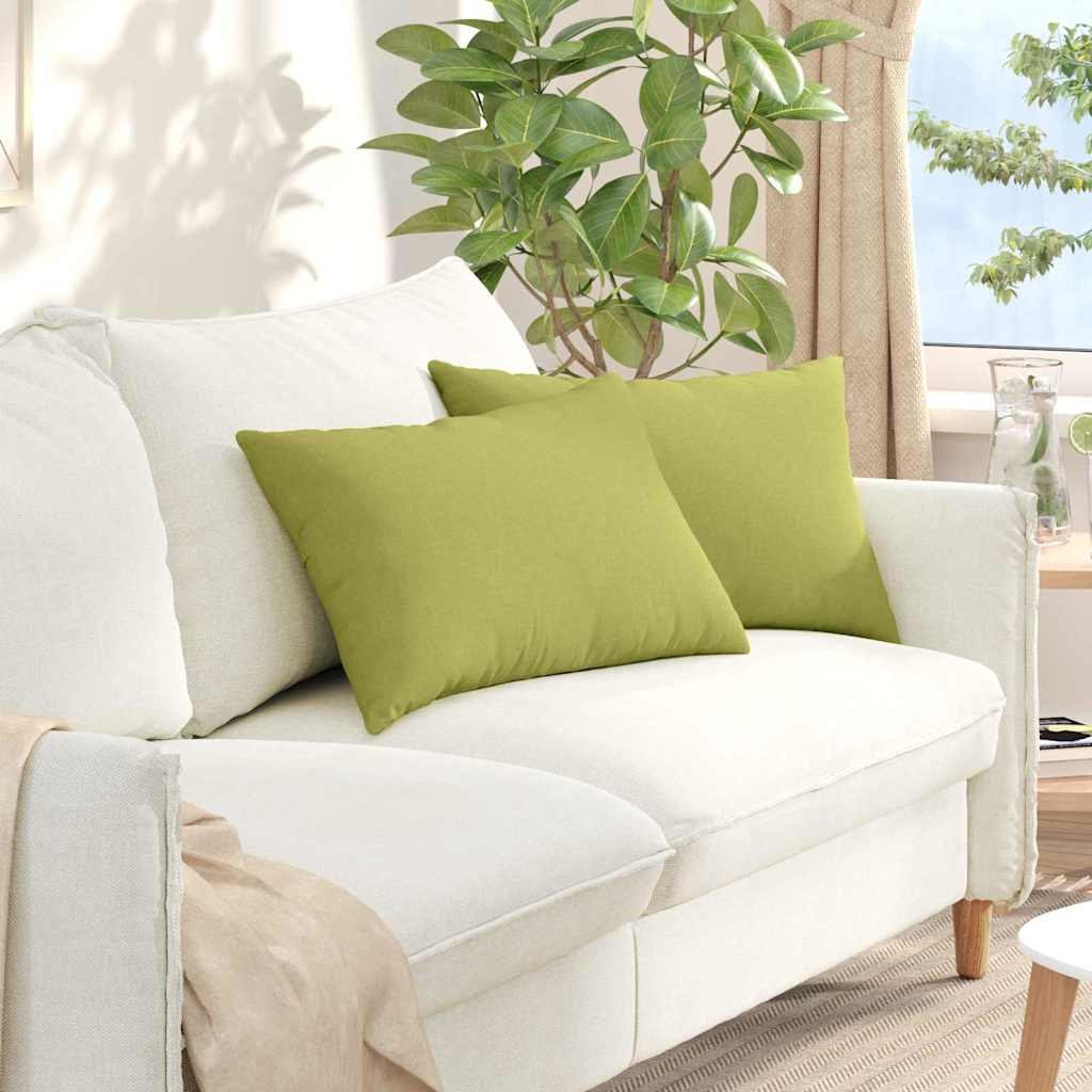 vidaXL Poduszki na sofę 2 pcs Jasnozielony 60 x 40 cm tkanina