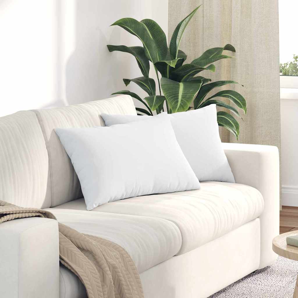 vidaXL Poduszki na sofę 2 pcs Biały 60 x 40 cm tkanina