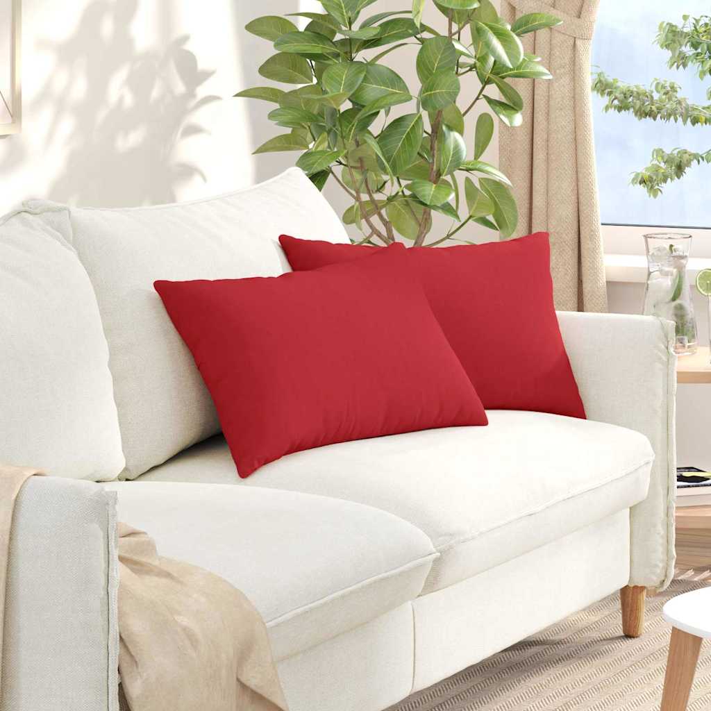 vidaXL Poduszki na sofę 2 pcs Czerwony 60 x 40 cm tkanina