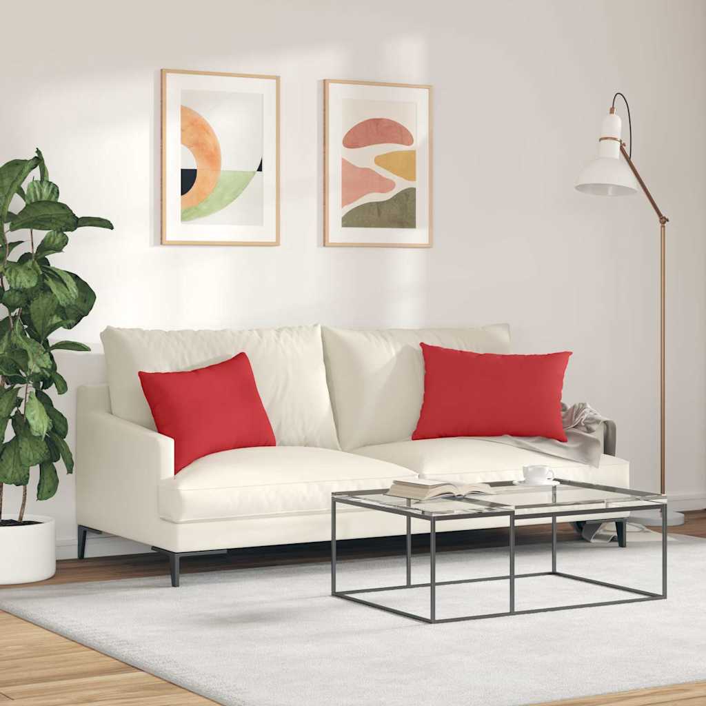 vidaXL Poduszki na sofę 2 pcs Czerwony 60 x 40 cm tkanina