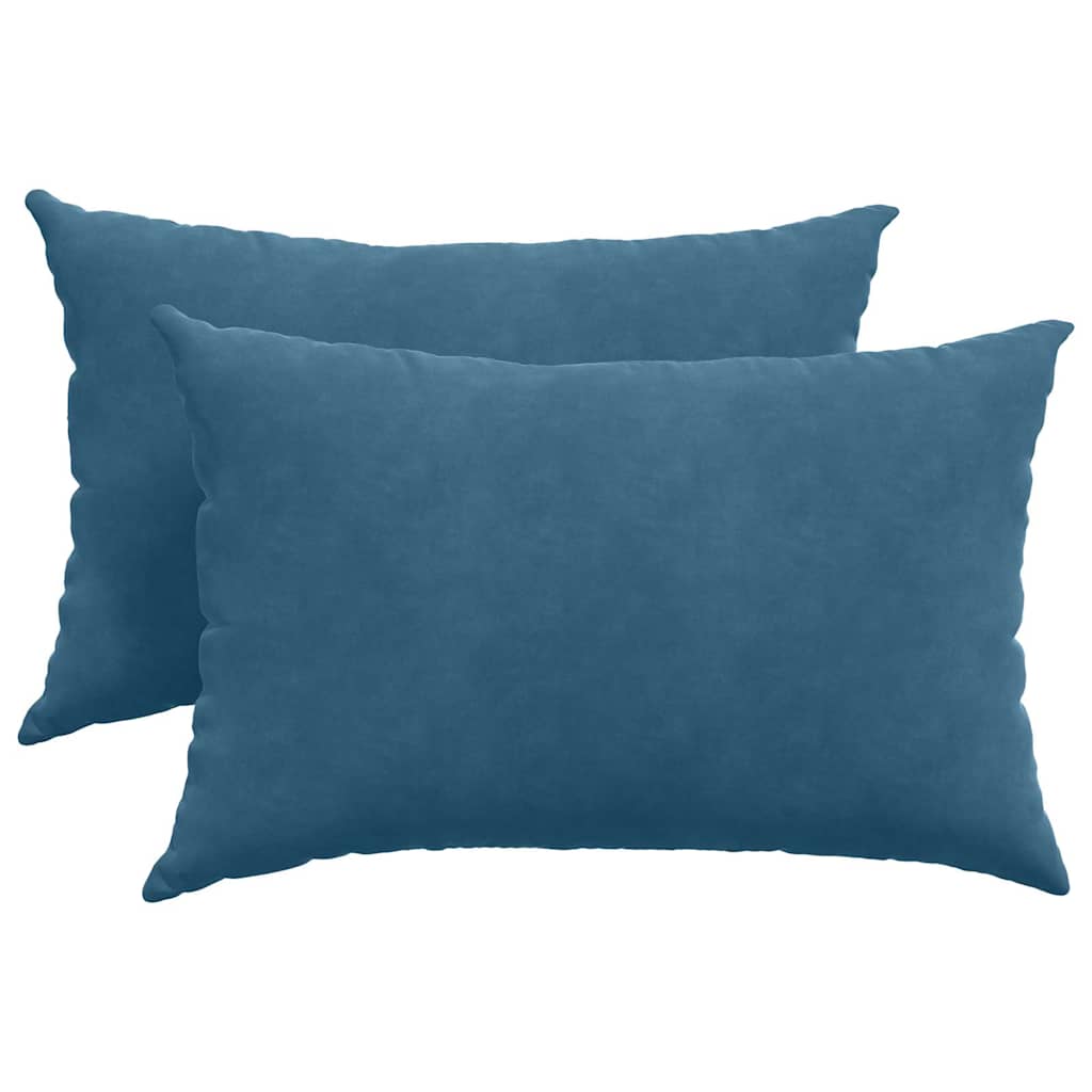 vidaXL Poduszki na sofę 2 pcs Niebieski 60 x 40 cm Tkanina sztruksowa