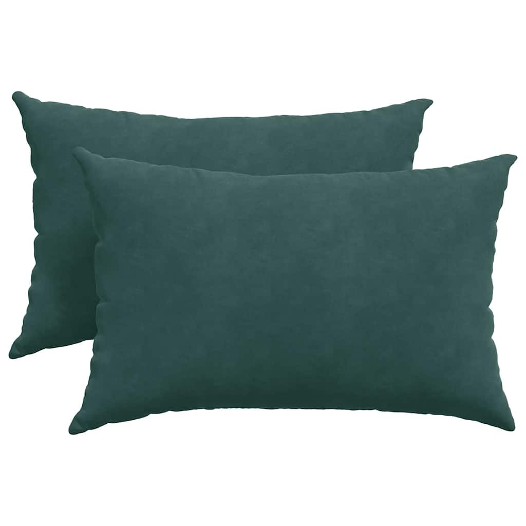 vidaXL Poduszki na sofę 2 pcs Ciemnozielony 60 x 40 cm