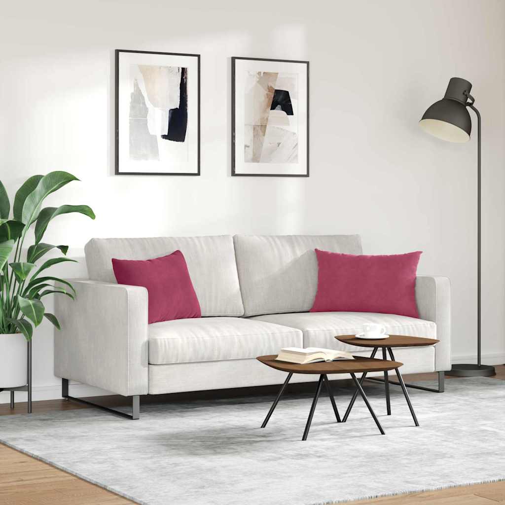 vidaXL Poduszki na sofę 2 pcs Czerwone wino 60 x 40 cm