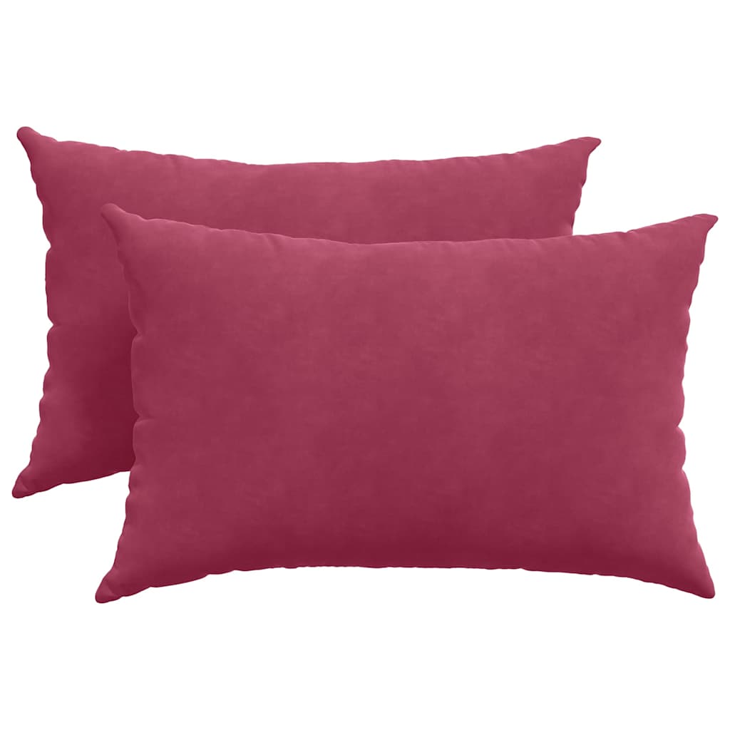 vidaXL Poduszki na sofę 2 pcs Czerwone wino 60 x 40 cm