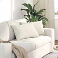 vidaXL Poduszki na sofę 2 pcs Kremowy 60 x 40 cm Tkanina sztruksowa