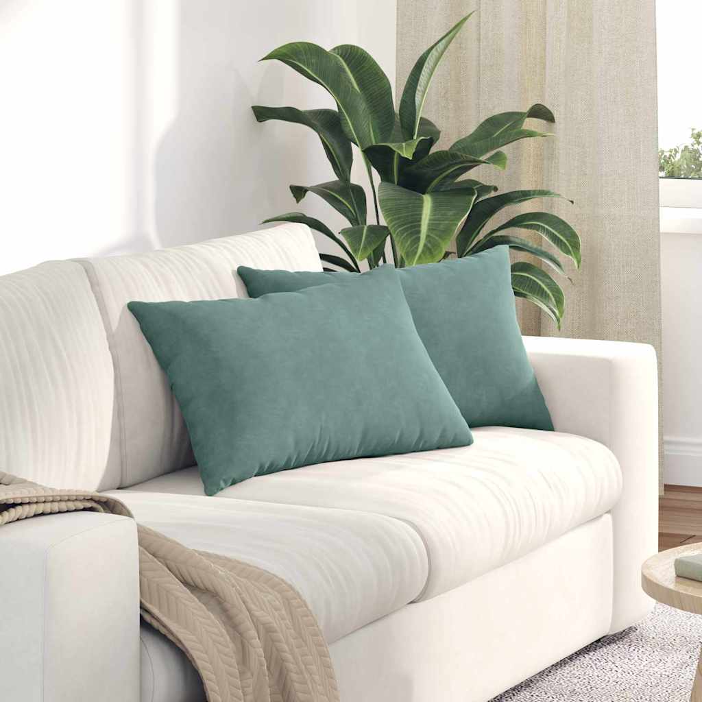 vidaXL Poduszki na sofę 2 pcs Zielony morski 60 x 40 cm