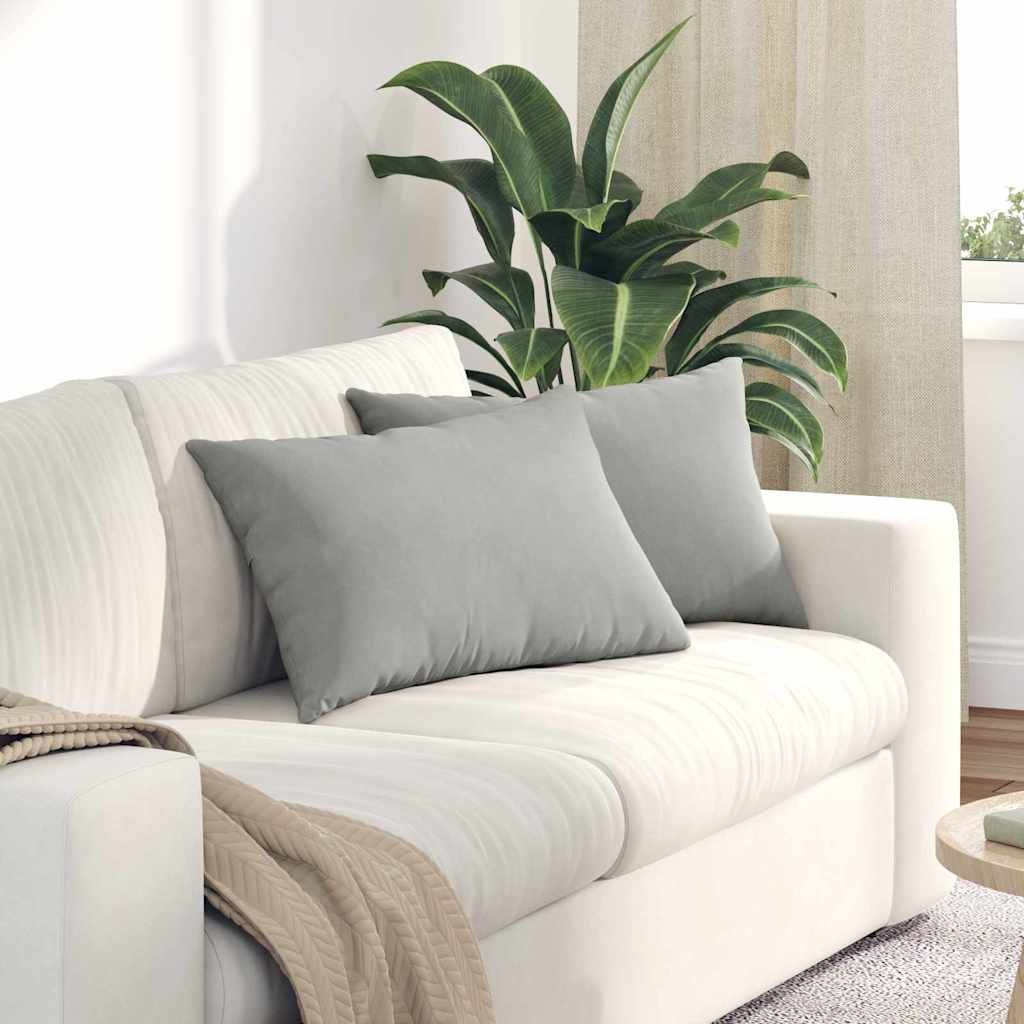 vidaXL Poduszki na sofę 2 pcs Jasnoszary 60 x 40 cm tkanina