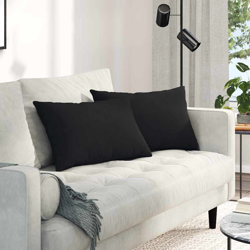 vidaXL Poduszki na sofę 2 pcs Czarny 60 x 40 cm tkanina