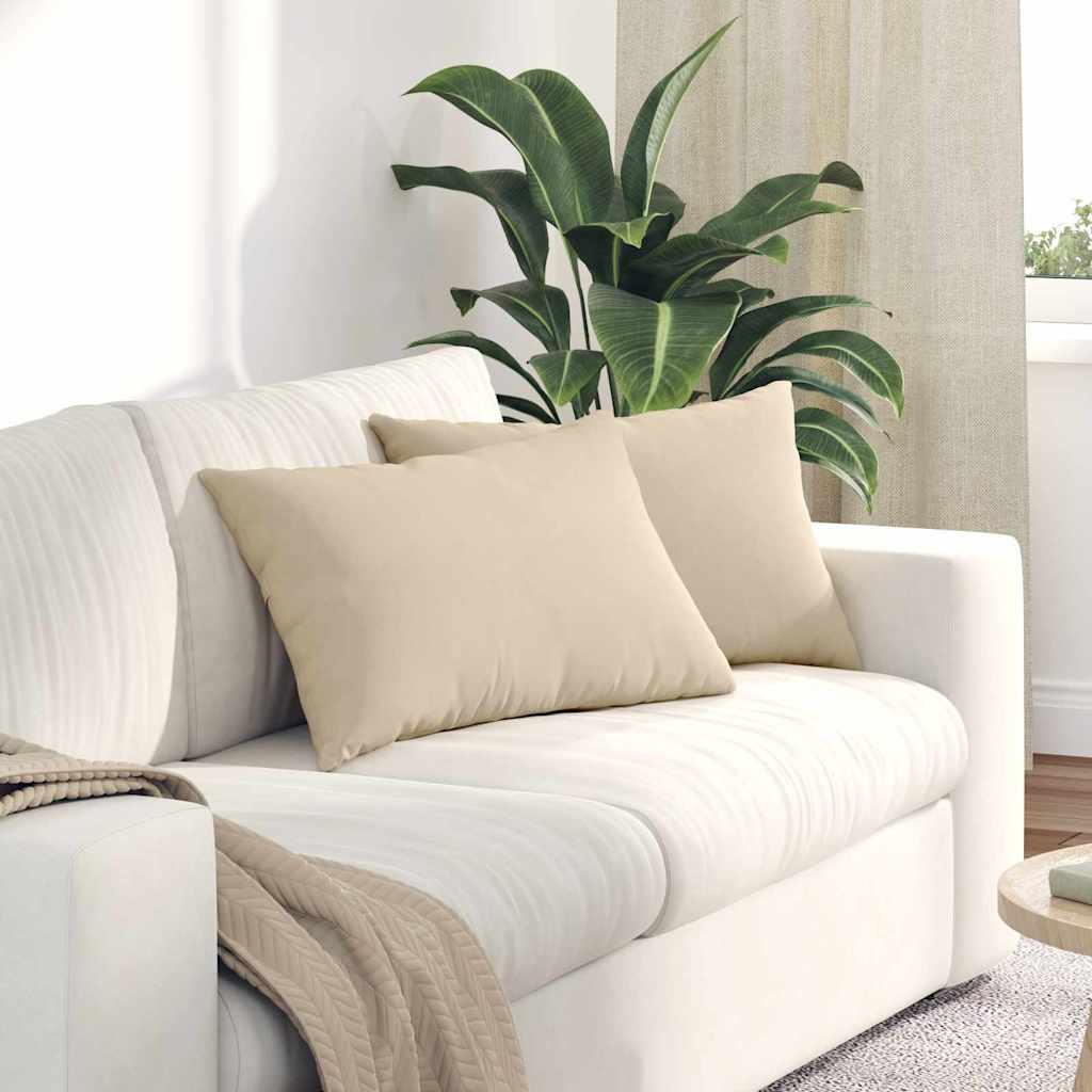 vidaXL Poduszki na sofę 2 pcs Kremowy 60 x 40 cm tkanina