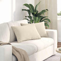 vidaXL Poduszki na sofę 2 pcs Beżowy 60 x 40 cm tkanina