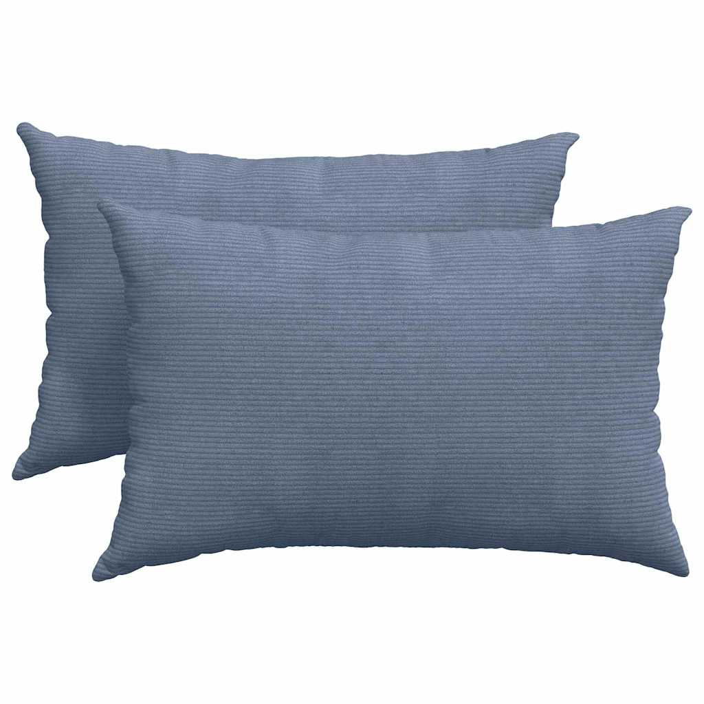 vidaXL Poduszki na sofę 2 pcs Niebieski 60 x 40 cm Tkanina sztruksowa