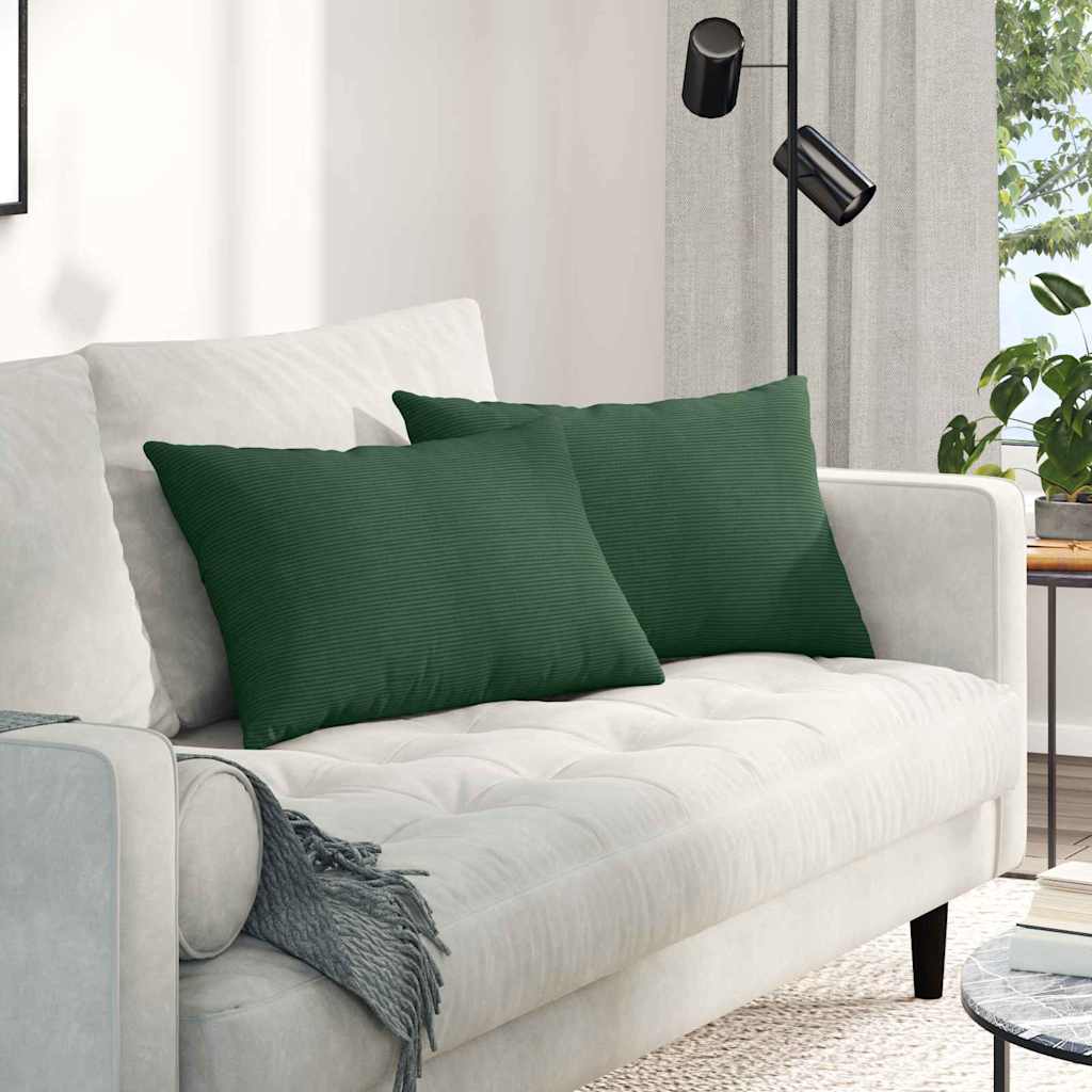 vidaXL Poduszki na sofę 2 pcs Ciemna zieleń 60 x 40 cm