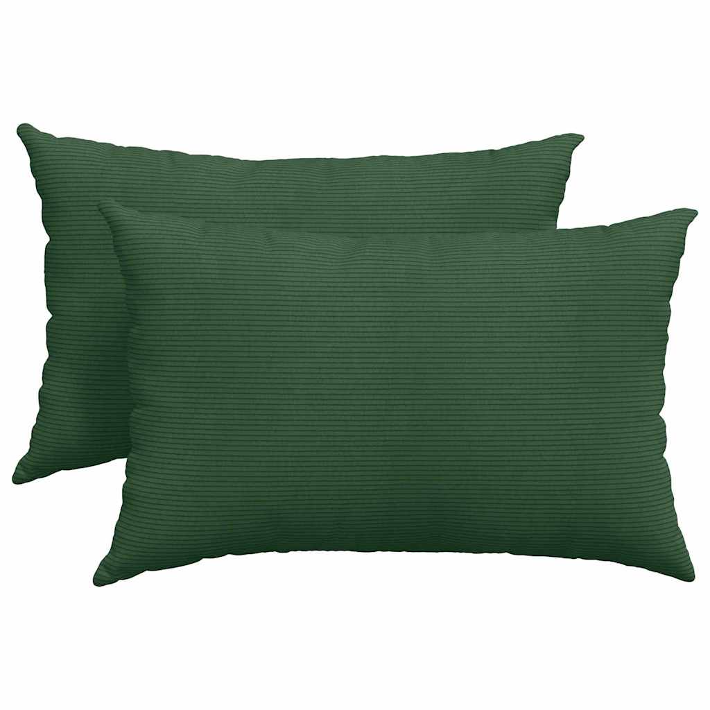 vidaXL Poduszki na sofę 2 pcs Ciemna zieleń 60 x 40 cm